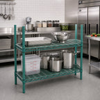 Thumbnail image #2 for Eagle Group QuadPlus QPF-QA1872E-GL 72 x 18 Inch Louvered Polymer Shelf Mat, Green, with Quad-Adjust Wire Frame Case of 2