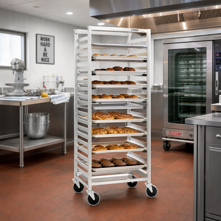 Product image #2 for Panco Mobile Full-Height Open-Side Utility Rack for 18 x 26 Inch Trays