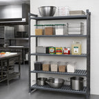 Thumbnail image #2 for Cambro Camshelving® Basics Plus CBA246084V5580 5-Tier Add-On Polymer Shelving Unit, 60"W x 24"D x 84"H, Brushed Graphite