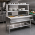 Thumbnail image #2 for Eagle Group 3-Well Natural Gas Water Bath Hot Food Table with Flex-Master Overshelves and Open Base