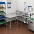 Thumbnail image #2 for Advance Tabco L-Shaped Corner Dishlanding-Soil Dishtable with Pre-Rinse Sink, Left-Mount, 143-Inch, 14/304 Stainless Steel