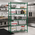 Thumbnail image #2 for Heavy Duty Stationary 5-Tier Green Epoxy Wire Shelving Unit, 48 x 21 x 84 Inches