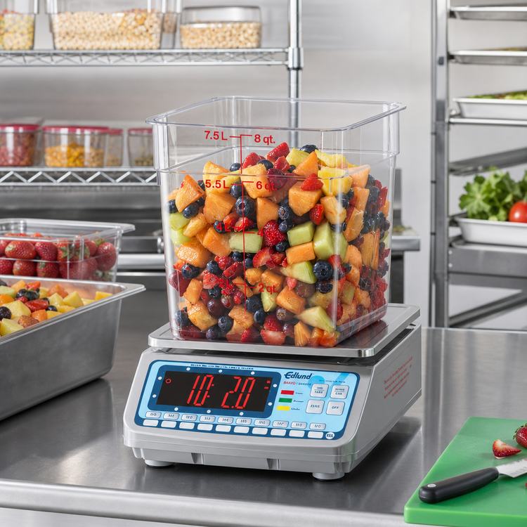 Product image #2 for Edlund Bravo! High Profile Digital Portion and Light Receiving Scale, 30 lb Capacity, Stainless Steel Platform