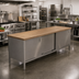Thumbnail image #2 for John Boos 108-Inch x 30-Inch Enclosed Base Wood Top Work Table with Sliding Doors and Stainless Steel Base