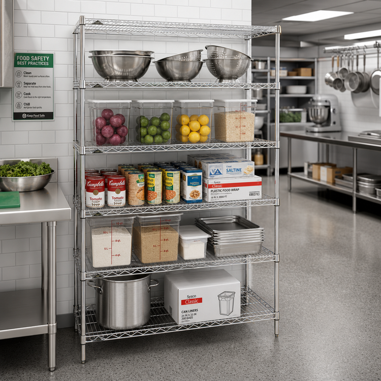 Product image #2 for Metro Super Erecta 5-Shelf Wire Starter Shelving Unit, 72"W x 18"D x 74"H, Brite Finish