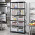 Thumbnail image #2 for Quantum Heavy Duty Wire Shelving Unit with 6 Shelves and 10 Clear Bins, 36 x 18 x 75 Inches