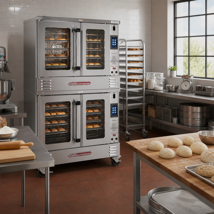 Product image #2 for Southbend Platinum Series Double-Deck Bakery Convection Oven, Electric, Touchscreen, 7.5 kW Per Deck, Independent Doors, Ventless