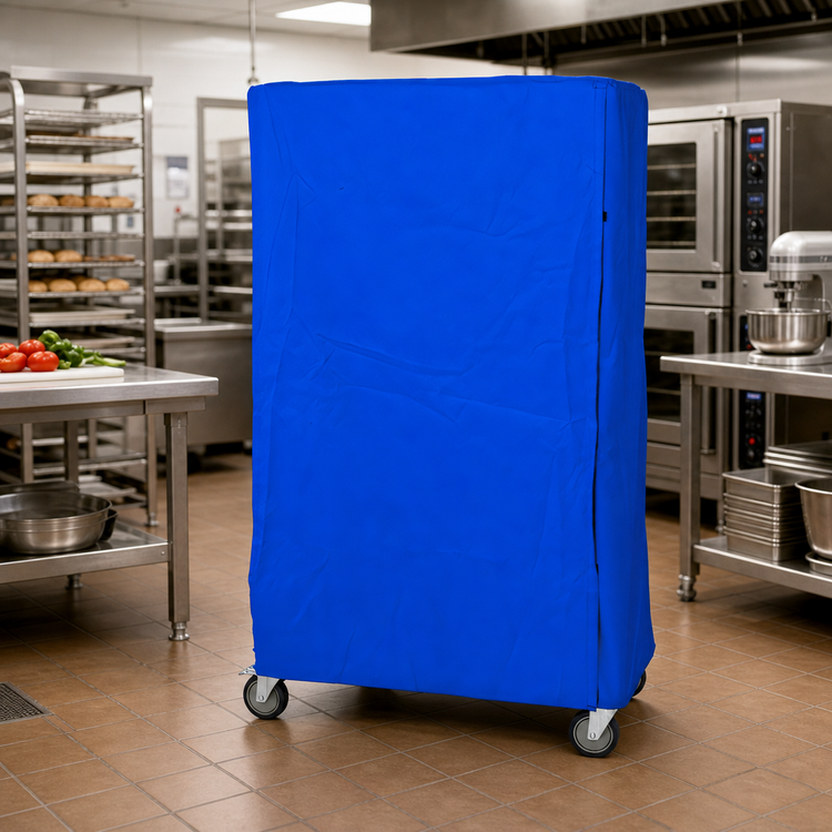 Product image #2 for Quantum 18 x 36 x 63 Inch Blue Nylon Wire Cart Cover with Zipper Flap
