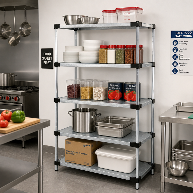 Product image #2 for Quantum 24 Inch W x 18 Inch D x 54 Inch H Stationary Solid Shelving Starter Kit with 5 Shelves