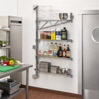 Thumbnail image #2 for Metro Super Erecta SW56C Post-Type Wall-Mount End Unit, 4-Tier, Chrome-Plated, for 24-Inch-Deep Shelves