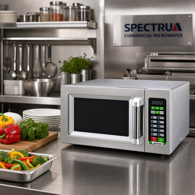Product image #2 for Spectrum Commercial Countertop Microwave Oven, 0.9 Cu. Ft., 1000W, Touch Control