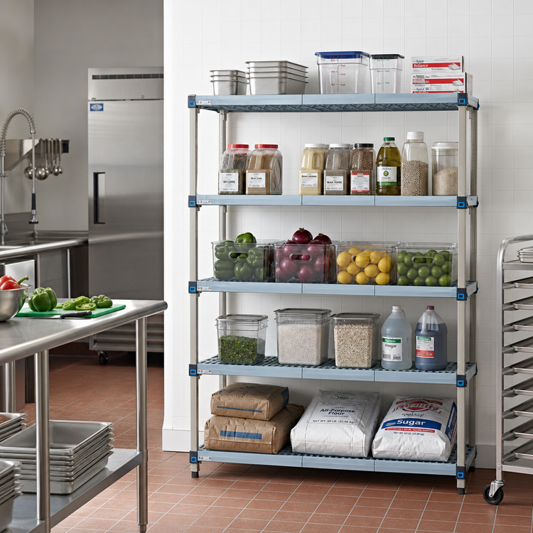 Product image #2 for MetroMax Q 48"W x 18"D x 74"H 5-Shelf Polymer Add-On Shelving Unit