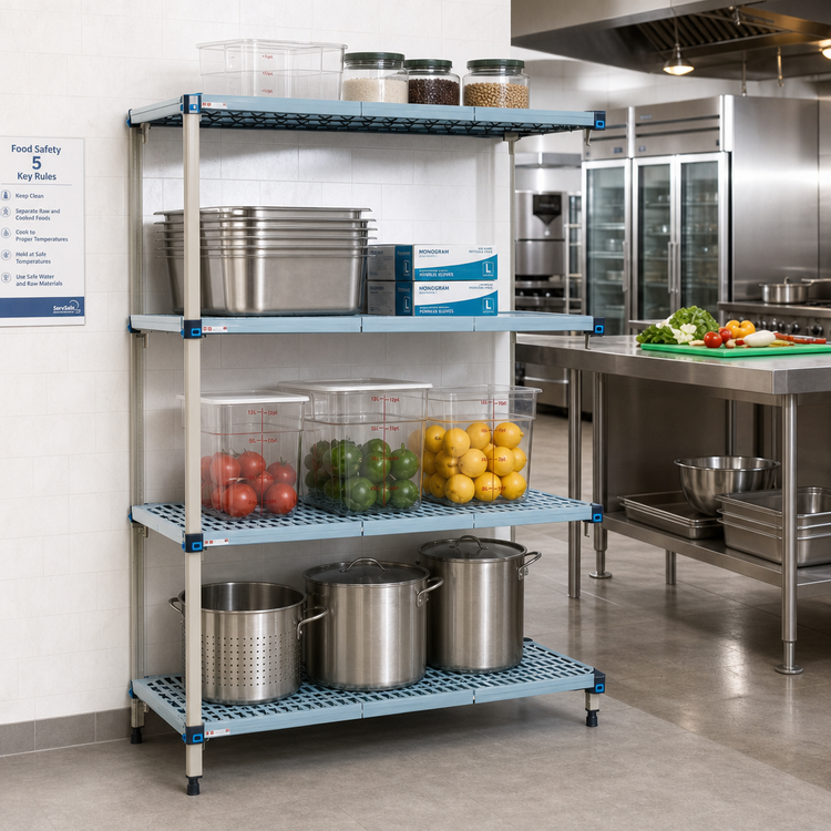 Product image #2 for MetroMax Q 4-Shelf Add-On Polymer/Wire Shelving Unit, 24"W x 18"D x 63"H