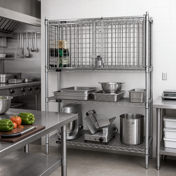 Product image #2 for Eagle Group Stainless Steel Security Enclosure Kit with Hinged Doors, 36 x 21 Inches