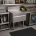Thumbnail image #2 for Glastender Underbar Drainboard Half Cabinet with Door, 24-Inch Wide x 24-Inch Deep, Stainless Steel