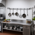 Thumbnail image #2 for Eagle Group 84-Inch Wall-Mount Single Bar Stainless Steel Pot Rack with 7 Double-Prong Hooks
