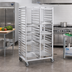 Thumbnail image #2 for Channel Manufacturing Double Section Aluminum Cafeteria Tray Rack, 41 in. W x 30 in. D x 70 in. H, 80-Tray Capacity, 14 in. x 18 in. Trays