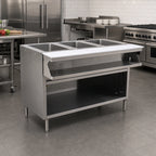 Thumbnail image #2 for Eagle Group Spec-Master SHT3CB-120 48-Inch 3-Well Sealed-Well Electric Hot Food Table with Open Cabinet Base, 120V Stainless Steel