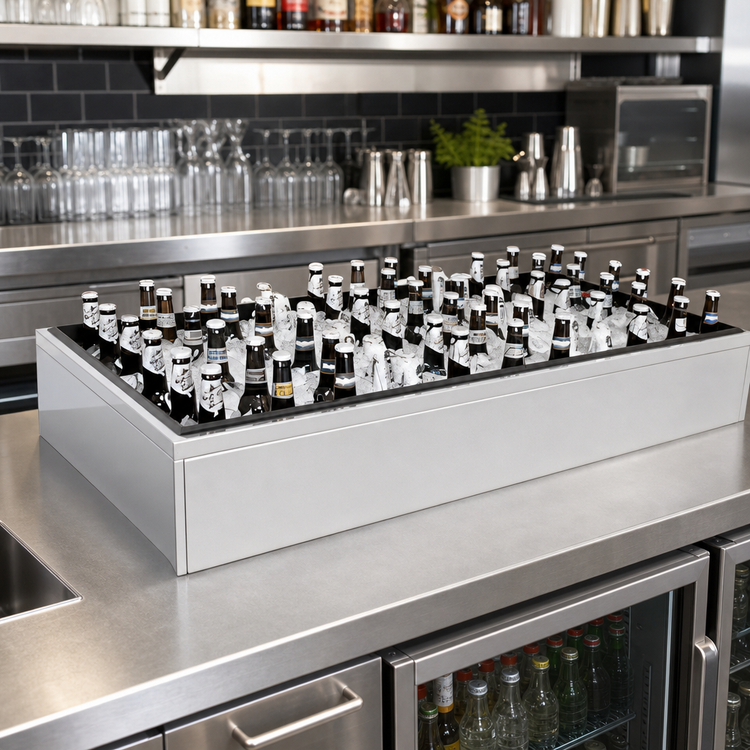 Product image #2 for Glastender 36-Inch x 18-Inch Stainless Steel Back Bar Ice Display Unit