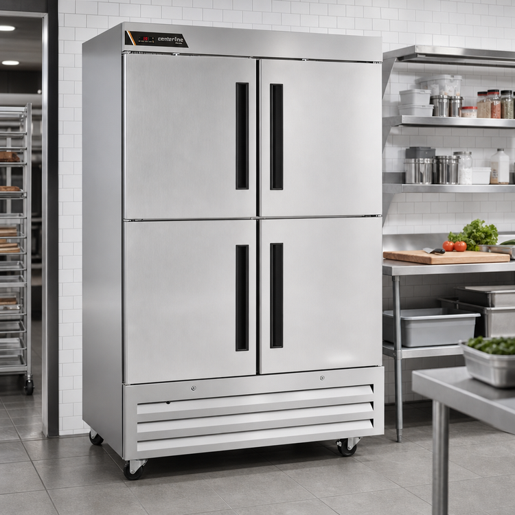 Product image #2 for Traulsen Centerline CLBM-49F-HS-RR Two-Section Reach-In Freezer, Self-Contained Bottom Mount, Half-Height Solid Doors, Right/Right Hinges, 43.88 Cu. Ft.