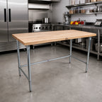 Thumbnail image #2 for BK Resources MFTSOB-6030 60" x 30" Hard Maple Wood Top Work Table with Stainless Steel Open Base, 1-3/4" Top