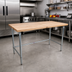 Thumbnail image #2 for BK Resources 60 Inch x 30 Inch Hard Maple Flat Top Work Table with Stainless Steel Open Base