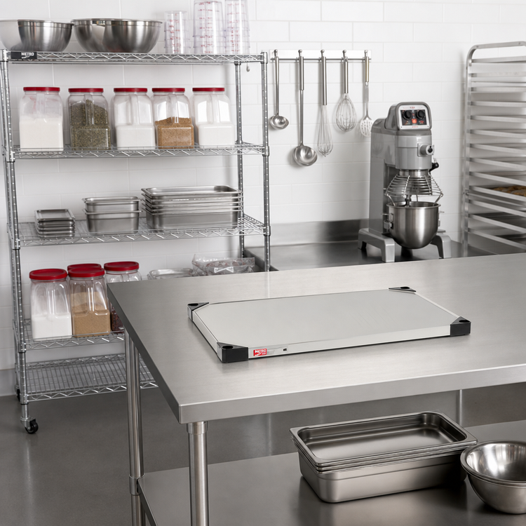 Product image #2 for Metro Super Erecta 30 in. x 18 in. Flat Solid 304 Stainless Steel Shelf with Ship's Edge