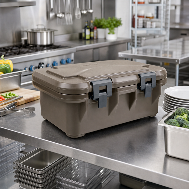Product image #3 for Cambro S-Series Insulated Top-Loading GN Food Pan Carrier, Holds 1 Full-Size or Fractional Pan Up to 6 Inches Deep, Dark Brown
