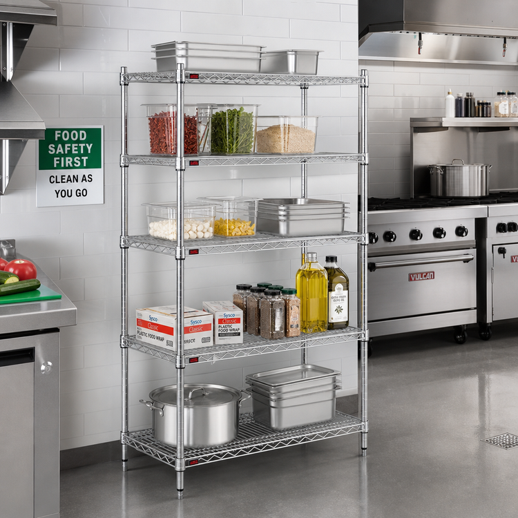 Product image #2 for Eagle Group Add-On 4-Tier Wire Shelving Unit, 48 x 18 x 74 Inches, Stainless Steel Finish