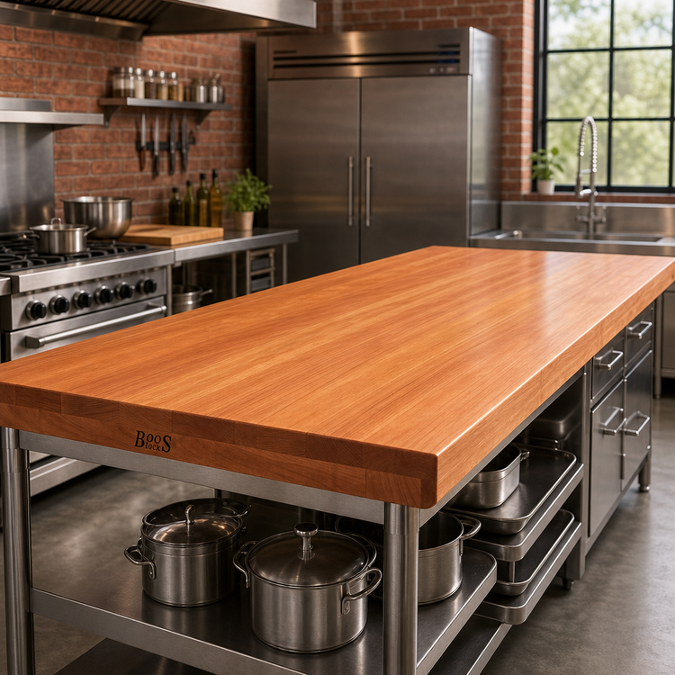 Product image #2 for Boos Block American Cherry Edge Grain Kitchen Countertop, 132W x 36D x 3-Inch Thick, Penetrating Oil Finish