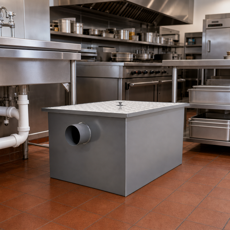 Product image #2 for Commercial Grease Trap, 100 lb Capacity, 50 GPM, 4-Inch Threaded Inlet and Outlet