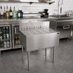 Thumbnail image #2 for Krowne Royal Series KR19-GS30 30-Inch Freestanding Stainless Steel Underbar Drainboard with 6-Inch Splash and Open Base