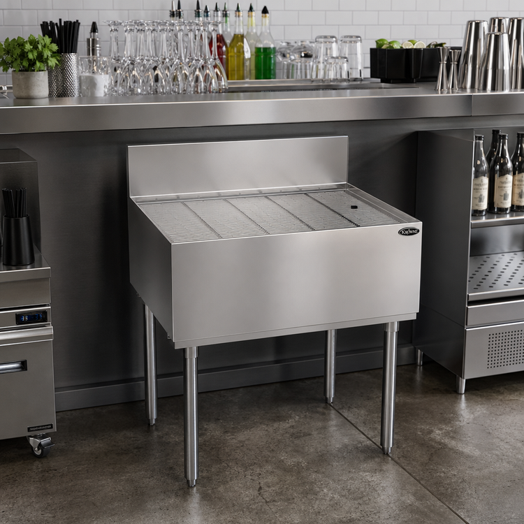 Product image #2 for Krowne Royal Series 30-Inch Freestanding Stainless Steel Underbar Drainboard