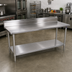 Thumbnail image #2 for John Boos Stallion 108-Inch x 24-Inch Stainless Steel Work Table with 5-Inch Backsplash and Adjustable Undershelf