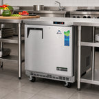 Thumbnail image #2 for Everest Refrigeration ETBR1 One-Section Undercounter Worktop Refrigerator, 7.5 Cu. Ft., Solid Door, Stainless Steel Worktop