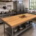 Thumbnail image #2 for John Boos Appalachian Blended Edge Grain Red Oak Island Countertop, 120 x 32 x 1-1/2 Inches, Penetrating Oil Finish