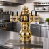Thumbnail image #2 for Glastender Braumeister 6-Faucet Air-Cooled Draft Dispensing Tower with Surface-Mount Drain Pan, Polished Brass Finish