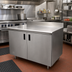 Thumbnail image #2 for Advance Tabco Special Value Series Stainless Steel Enclosed Work Table with Cabinet Base and Sliding Doors, 72 x 24 Inch, 16 Gauge Top