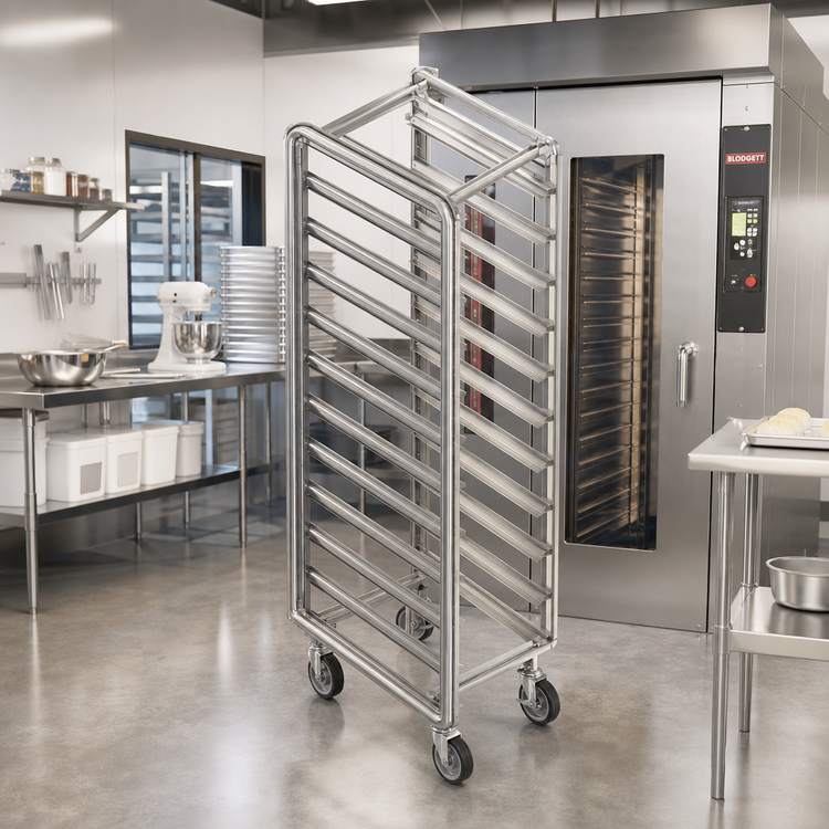 Product image #2 for Stainless Steel Single Side-Load Rack for Double Rack Oven, 20 Slides