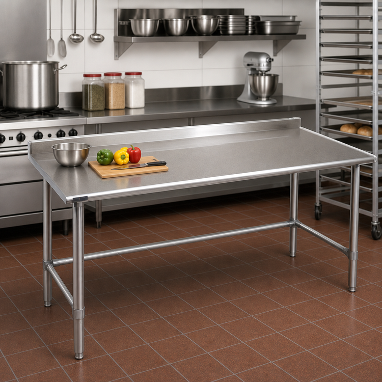 Product image #2 for Eagle Group Spec-Master 84-Inch x 24-Inch Stainless Steel Work Table with 1-1/2-Inch Rear Upturn