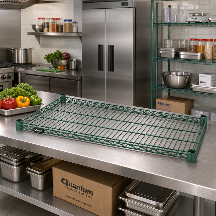 Product image #2 for Quantum 48-Inch W x 36-Inch D ProForm Green Epoxy Antimicrobial Wire Shelf
