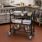 Thumbnail image #2 for Quantum WRC-1842BK-3 3-Shelf Wire Utility Bus Cart, 42 x 18 x 37-1/2 Inches, 1,200 lb. Capacity, Black Epoxy
