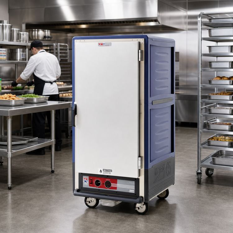 Product image #2 for Metro C5 3 Series 3/4 Height Mobile Heated Holding Cabinet with Solid Door, Blue Insulation Armour