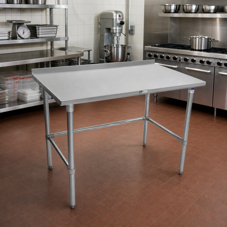 Product image #2 for John Boos Stallion 30 x 24 Inch Stainless Steel Work Table with 1-1/2 Inch Rear Up-Turn