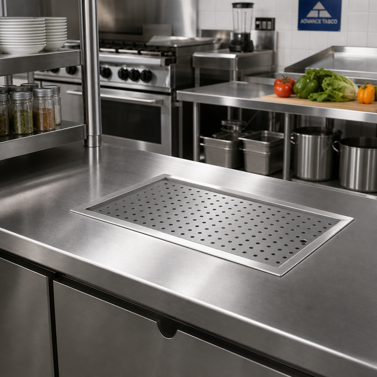 Product image #2 for Advance Tabco 18 x 36 Inch Drop-In Countertop Stainless Steel Drain Pan with Removable Drip Tray