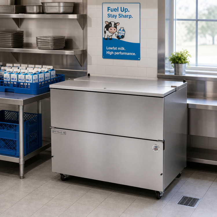 Product image #2 for Beverage-Air Single Access Cold Wall School Milk Cooler, 49-Inch, 20.32 Cu. Ft., Stainless Steel
