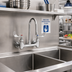 Thumbnail image #2 for Wall-Mount Medical Mixing Faucet with 5 1/2-Inch Rigid Gooseneck and Rosespray Outlet, 8-Inch Centers