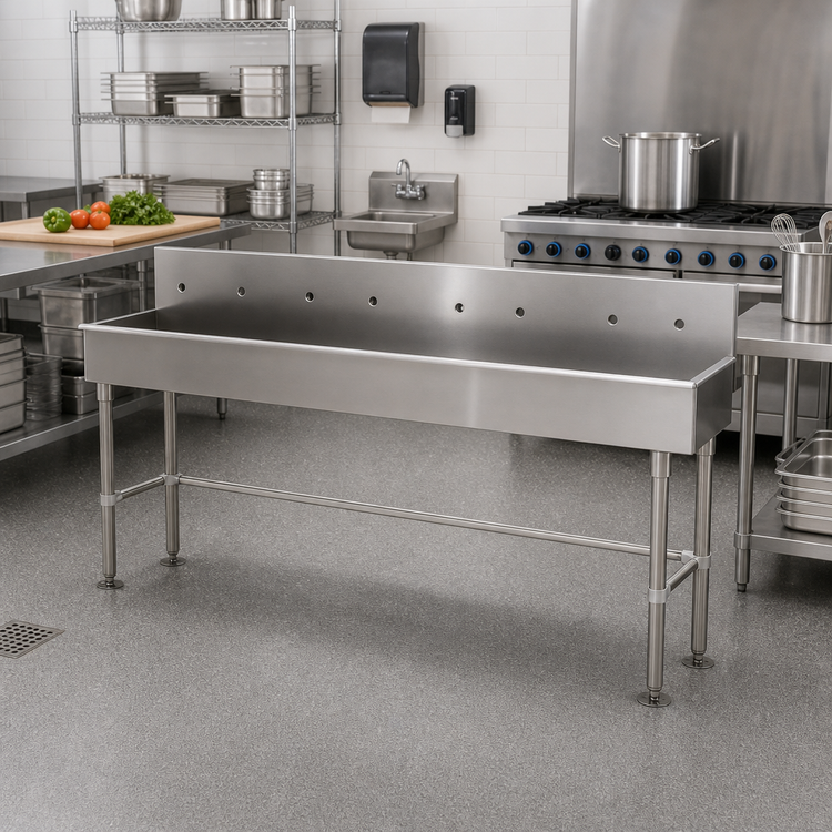 Product image #2 for Advance Tabco 96-Inch ADA-Compliant Multiwash Freestanding Hand Sink