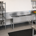 Thumbnail image #2 for BK Resources 3-Compartment Stainless Steel Sink with Left Drainboard and 15 x 15 x 14-Inch Bowls