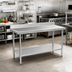 Thumbnail image #2 for Spec-Master Marine Series 108-Inch x 24-Inch Stainless Steel Work Table with 4-1/2-Inch Backsplash and Undershelf